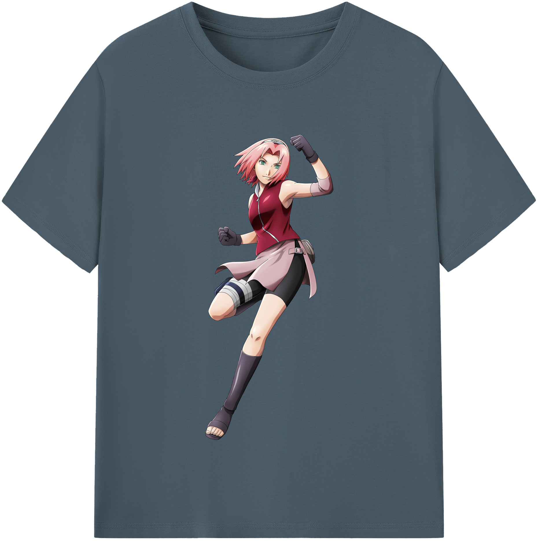 （画像用） NARUTO -ナルト- 春野サクラ Haruno Sakura 綿100％半袖Tシャツ（フロントプリント）